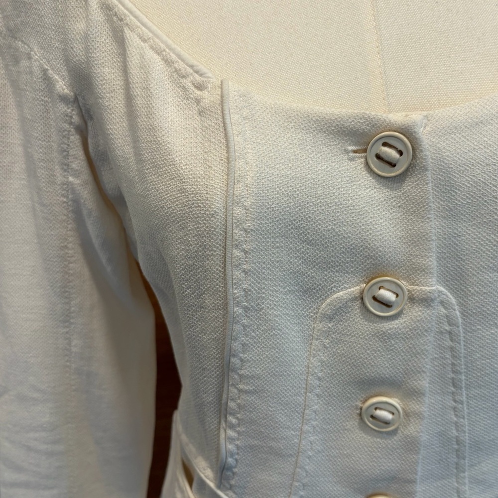 🤍 Donna Karan Collection Linen Blend Button Jacket | Made in Italy | Size US 8 - Picture 5 of 15